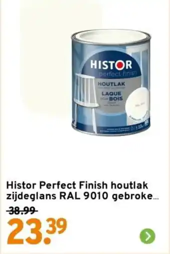 GAMMA Histor Perfect Finish houtlak zijdeglans RAL 9010 gebroke... aanbieding