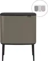 Bol.com Brabantia Bo Touch Bin Prullenbak - 3 x 11 l - Platinum aanbieding