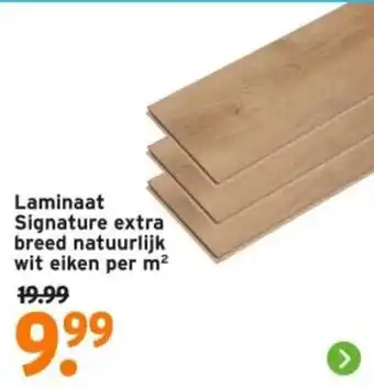 GAMMA Laminaat Signature extra breed natuurlijk wit eiken per m² 19.99 aanbieding