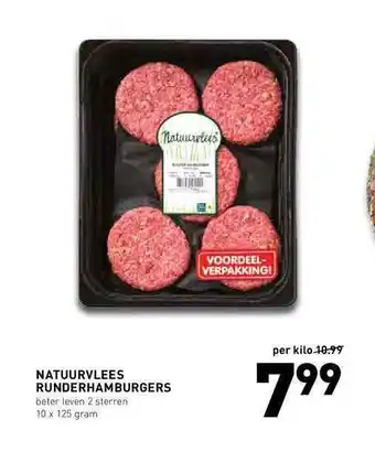 De Kweker natuurvlees runderhamburgers 125gram aanbieding