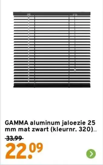 GAMMA GAMMA aluminum jaloezie  mat zwart kleurnr. 320 aanbieding