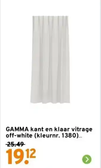 GAMMA GAMMA kant en klaar vitrage off white (kleurnr. 1380)... aanbieding