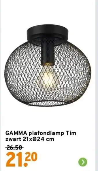 GAMMA GAMMA plafondlamp Tim zwart aanbieding