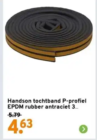 GAMMA Handson tochtband P-profiel EPDM rubber antraciet aanbieding