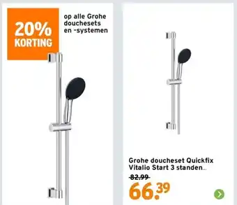 GAMMA Grohe doucheset quickfix vitalio start 3 standen... aanbieding