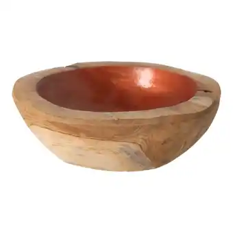 Van Cranenbroek Schaal teak 18x5cm copper NC aanbieding