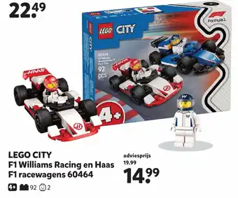 Intertoys LEGO CITY F1 Williams Racing en Haas F1 racewagens 60464 aanbieding