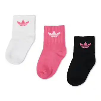 Foot Locker Adidas Kids Mid Ankle 3 Pack Unisex Sokken - Roze - Maat: 6- 12 MONTHS - Foot Locker aanbieding