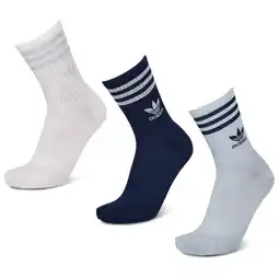 Foot Locker Adidas Mid Cut Crew 3 Pack Unisex Sokken - Blauw - Maat: 37-39 - Foot Locker aanbieding