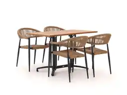 Kees Smit Manifesto Belpasso/Canzo 120cm dining tuinset 5-delig stapelbaar inklapbaar aanbieding