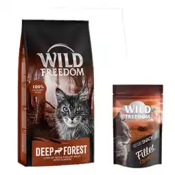 Zooplus 6,5 kg Wild Freedom Katten Droogvoer Adult Deep Forest met Hert 6,5 kg + Filet Snack Kip 100 g aanbieding