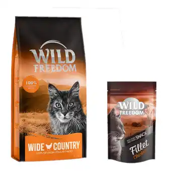 Zooplus 6,5 kg Wild Freedom Katten Droogvoer Adult Wide Country met Gevogelte 6,5 kg + Filet Snack Kip 100 g aanbieding