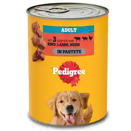 Zooplus 24x400g Adult Drie Soorten Vlees Pedigree Hondenvoer aanbieding