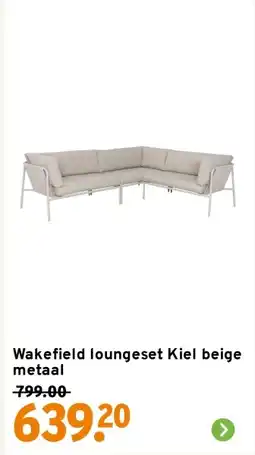 GAMMA Wakefield loungeset Kiel beige metaal aanbieding