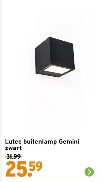 GAMMA Lutec buitenlamp Gemini zwart aanbieding