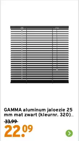 GAMMA GAMMA aluminum jaloezie 25 mm mat zwart (kleurnr. 320) aanbieding