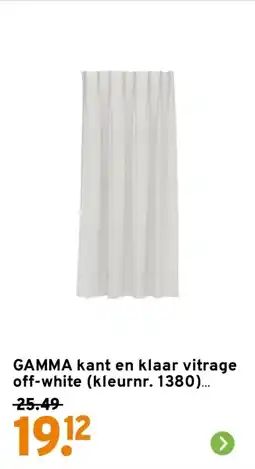 GAMMA GAMMA kant en klaar vitrage off white aanbieding