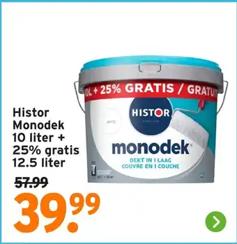 GAMMA Histor Monodek 10 liter + 25% gratis 12.5 liter aanbieding