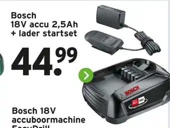 GAMMA Bosch 18V accu 2,5Ah + lader startset aanbieding