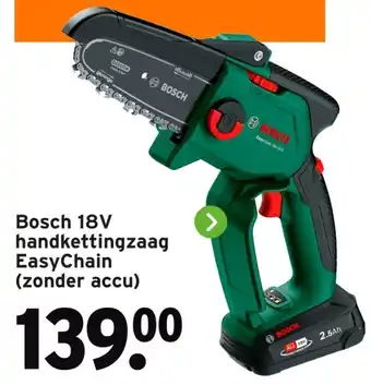 GAMMA Bosch 18V handkettingzaag EasyChain aanbieding