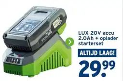 GAMMA LUX 20V accu 2.0Ah + oplader starterset aanbieding