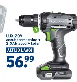 GAMMA LUX 20V accuboormachine + 2,0Ah accu + lader aanbieding