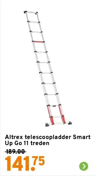 GAMMA Altrex telescoopladder Smart Up Go 11 treden aanbieding