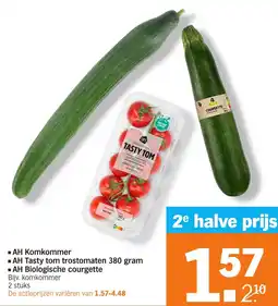 Albert Heijn AH Komkommer, AH Tasty tom trostomaten of Biologische courgette aanbieding