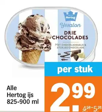 Albert Heijn Alle Hertog ijs aanbieding