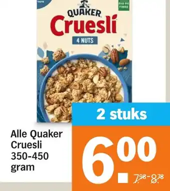 Albert Heijn Alle Quaker Cruesli aanbieding