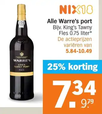 Albert Heijn Alle Warre's port aanbieding