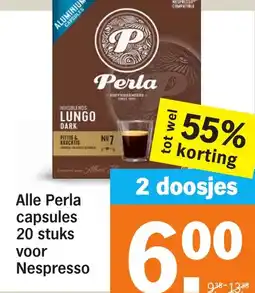 Albert Heijn Alle Perla capsules 20 stuks voor Nespresso aanbieding