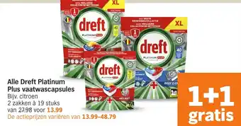 Albert Heijn Alle Dreft Platinum Plus vaatwascapsules aanbieding