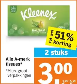 Albert Heijn Alle A-merk tissues aanbieding