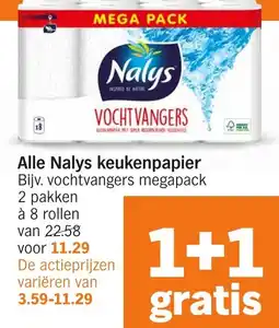 Albert Heijn Alle Nalys keukenpapier aanbieding