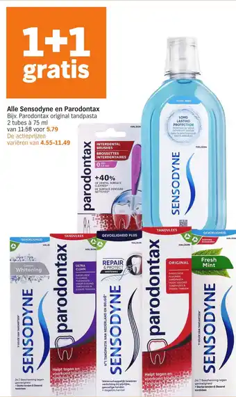 Albert Heijn Alle Sensodyne en Parodontax aanbieding