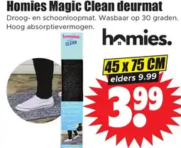 Dirk Homies Magic Clean deurmat aanbieding