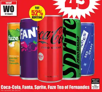 Dirk Coca-Cola, Fanta, Sprite, Fuze Tea of Fernandes aanbieding