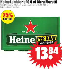 Dirk Heineken bier of 0.0 of Birra Moretti aanbieding