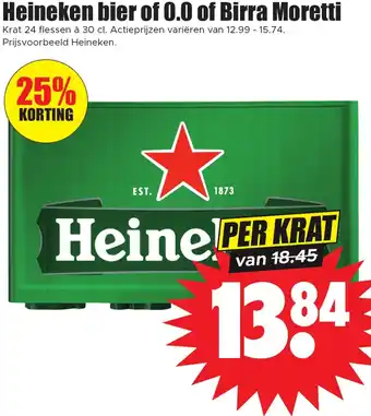 Dirk Heineken bier of 0.0 of Birra Moretti aanbieding