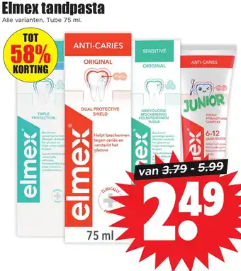 Dirk Elmex tandpasta aanbieding