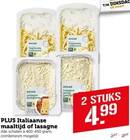 Coop PLUS Italiaanse maaltijd of lasagne aanbieding