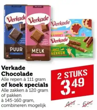 Coop Verkade Chocolade of koek specials aanbieding