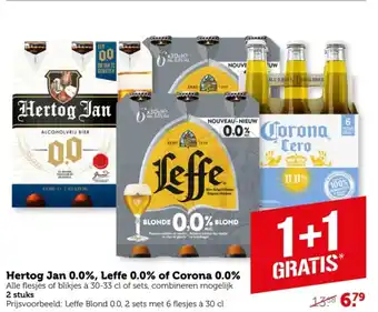 Coop Hertog Jan 0.0%, Leffe 0.0% of Corona 0.0% aanbieding