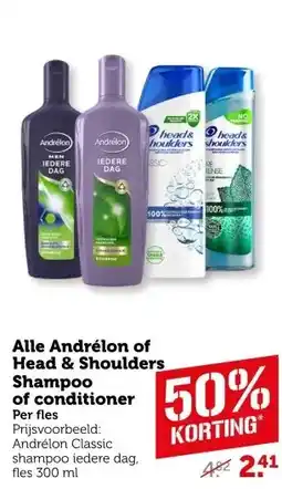 Coop Alle andrélon of head & shoulders shampoo of conditioner aanbieding