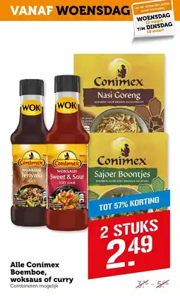 Coop Alle Conimex Boemboe, woksaus of curry aanbieding