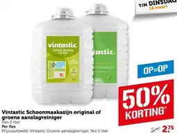 Coop Vintastic Schoonmaakazijn original of groene aanslagreiniger aanbieding