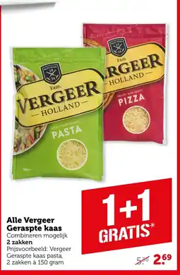 Coop Alle Vergeer Geraspte kaas aanbieding