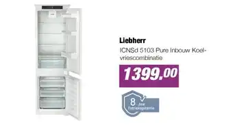 EP Beerepoot ICNSd 5103 Pure Inbouw Koel-vriescombinatie aanbieding