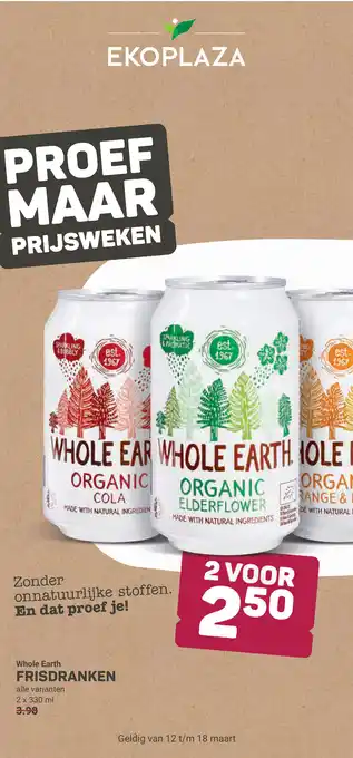 Ekoplaza Whole earth frisdranken aanbieding